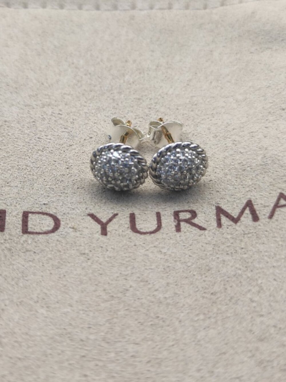 David Yurman Round Diamond Stud Earrings